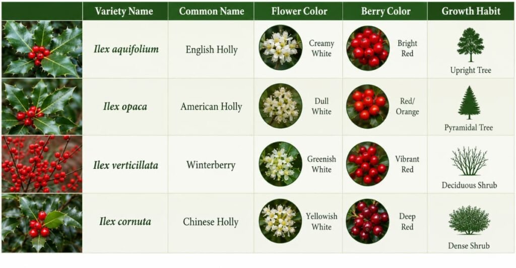 Different Types of Holly Plants and Their Varieties